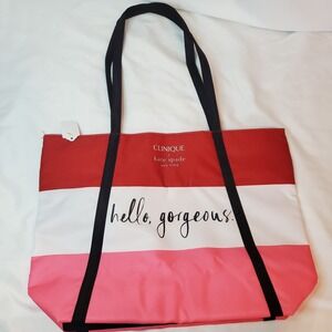 Clinique x Kate Spade "Hello‎ Gorgeous" Shopping Shoulder Travel Tote Large Bag